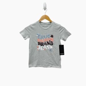 NWT True Religion Floral Logo T shirt Girls Gray Size Small